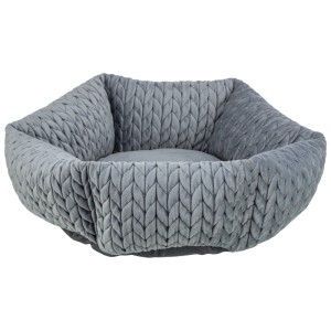 Panier pour chien rond gris Trixie Livia (Ø 50 cm) en polyester avec coussin.