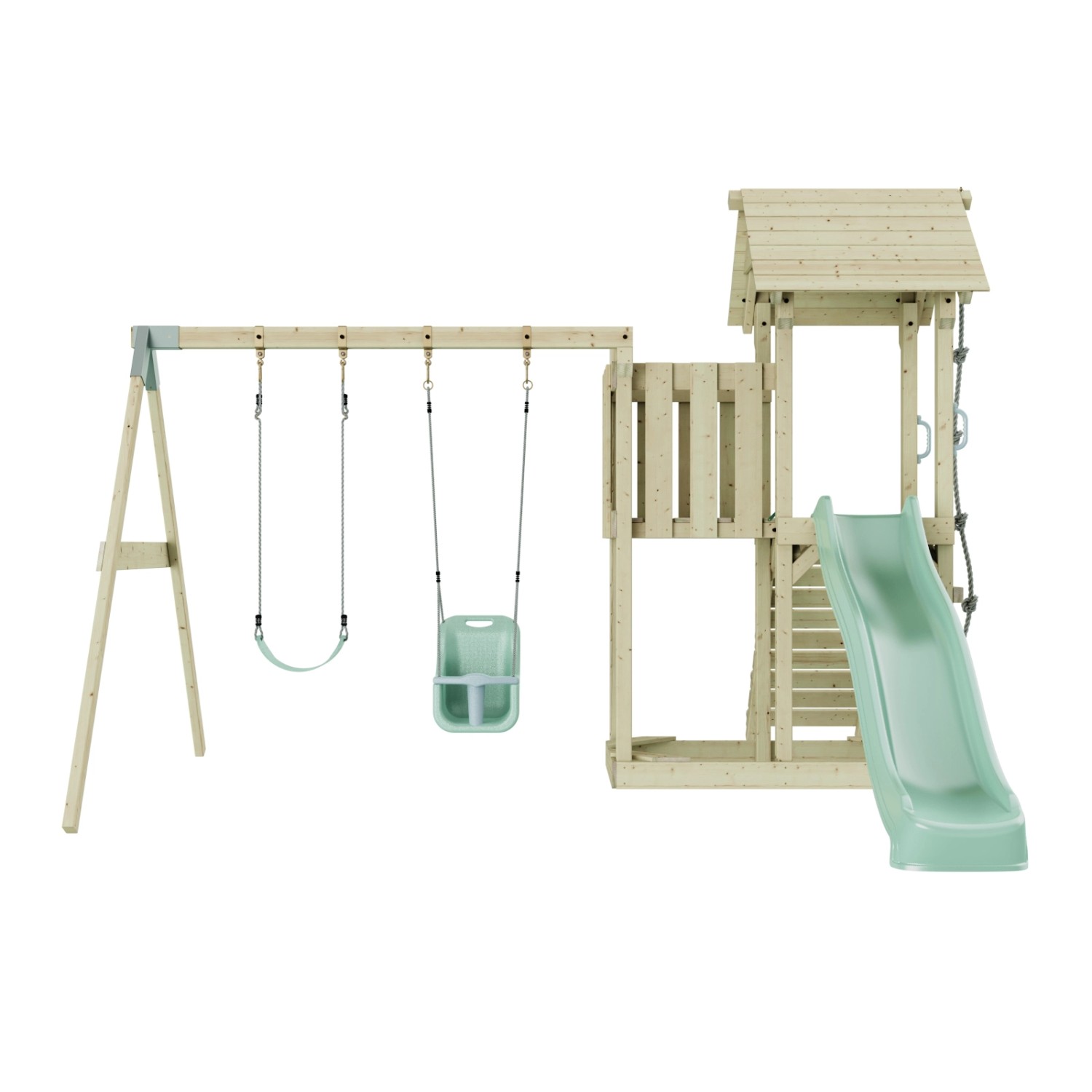 PolarPlay Spielturm Uppsala Schaukel Babyschaukel Kletterturm Rutsche