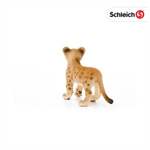Jeune lion Schleich détaillé, brun avec des taches foncées, de l'univers Wild Life.