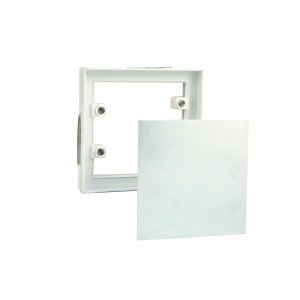 Marley Fliesenrahmen 156x156 mm mit Magneten und Trägerplatte aus Stahlblech.