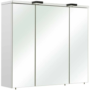 Armoire de toilette Pelipal Belgrad, 80 cm de large, avec 3 portes miroir et éclairages intégrés.