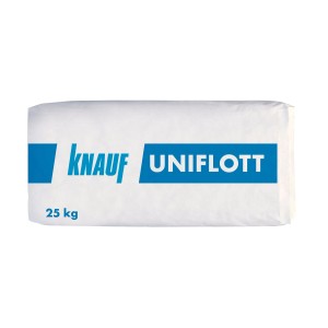 Sacco di stucco per giunti Knauf Uniflott, 25 kg, per accessori cartongesso interni.