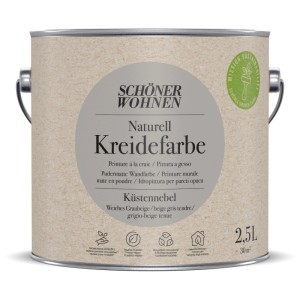 Schöner Wohnen Peinture à la craie Naturell Küstennebel, peinture murale mate en pot de 2,5 l.