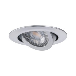 Set de spots encastrables avec spot LED orientable et dimmable en chrome mat.
