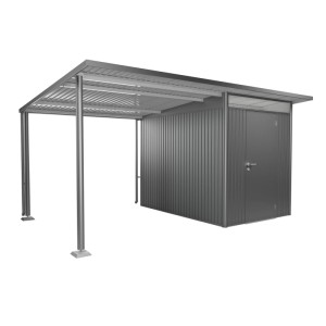 Auvent latéral Biohort pour abri de jardin AvantGarde A3/A7 taille L, gris quartz métallisé.