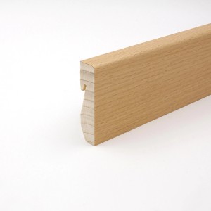 Plinthe Clipfix A, placage hêtre, 16x58x2500 mm, pour finition de sol.
