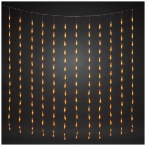 Tenda LED Konstsmide a goccia, ambra, 400 LED, 200x200cm, per illuminazione natalizia.
