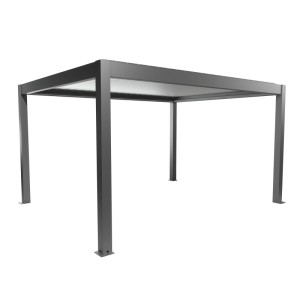 Pergola Biohort 4,5x3,5m in quarzo argento: Copertura moderna per terrazzi con lamelle.