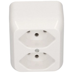 Presa a muro bianca Mica con 2 slot T13 per uso interno.