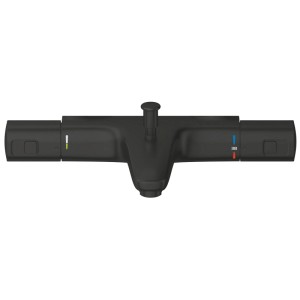 Miscelatore termostatico per vasca Grohe Precision Start, nero opaco, per montaggio a parete. Rubinetteria doccia con controllo della temperatura.
