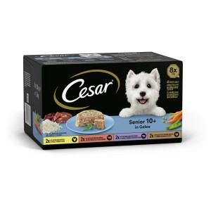Cesar Senior 10+ cibo umido per cani, multipack 24 x 150g per cani anziani.