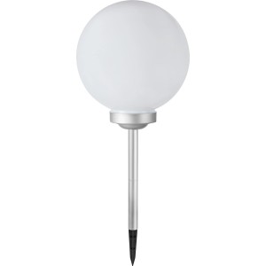 Globe solaire blanc Trani LED Ø 20 cm pour le jardin, avec piquet.