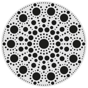 Stencil Aladine Dot Art, tavola rotonda in MDF con motivo a punti per Dot Painting.