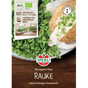 Sperli BIO Microgreen-Pads Roquette : Graines pour pousses épicées, prêtes à récolter rapidement.