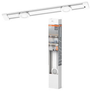 Osram LED Linéaire Aimant 2 Spots, blanc mat, 44,5 cm. Emballage inclus.