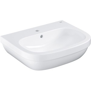 Lavabo Grohe Euro Ceramic, 60 cm, blanc alpin, avec trou de robinetterie et trop-plein.