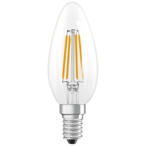 Osram LED-Leuchtmittel E14, B40, Filament, klare Glasoberfläche, 4000K, 3,4W.