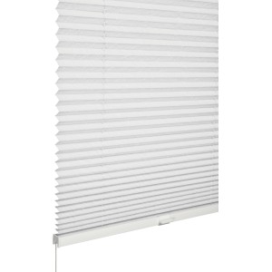 Store plissé blanc Schöner Wohnen Milla, 80x220 cm, pour fenêtres, opaque et translucide.