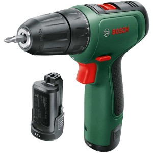 Avvitatore a batteria Bosch EasyDrill 1200 con batteria, verde/nero, ideale per avvitare e forare.