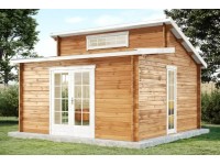 Carlsson Holz-Gartenhaus Pultdach Unbehandelt 400 cm x 440 cm