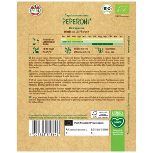 Paquet de graines de piment de Cayenne bio Sperli pour environ 30 plantes.