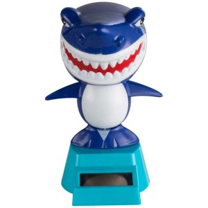 Globo LED-Solarleuchte Hai, blaue Deko-Figur aus Kunststoff für Garten und Kinderparty.