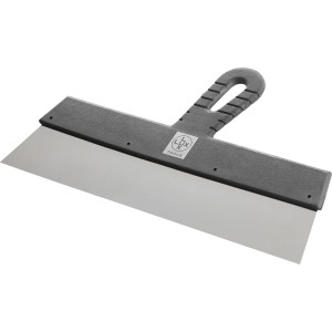 LUX Rakel Classic 350 mm: Spatola per carta da parati con lama in acciaio inox e manico in plastica grigia.