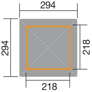 Pianta Weka Padiglione in legno Paradiso, 218x218 cm, impregnato, dimensioni