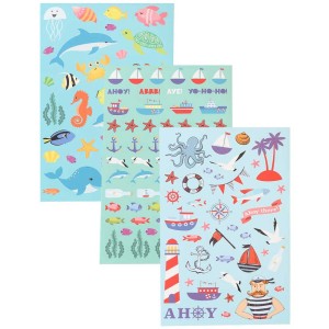 Stickerbook Nautical avec 6 feuilles d'autocollants sur le thème de la mer pour bricoler et décorer.