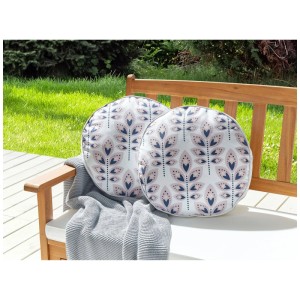 Beliani Cuscini giardino Torretta in poliestere bianco crema Ø 40 cm / set 2