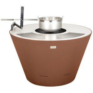 Brasero grill Nouvel Cono en acier rouillé avec pot. Idéal pour les barbecues.