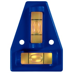 Blaue LUX Kreuzwasserwaage Classic zum Ausrichten, 2 Libellen.