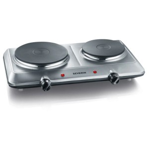 Doppia piastra di cottura Severin DK 1014, acciaio inox spazzolato, nero-argento, 2 piastre.