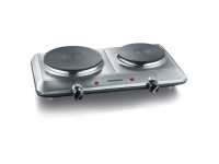 Severin Doppelkochplatte DK 1014 Edelstahl gebürstet Schwarz-Silber 2'500 W