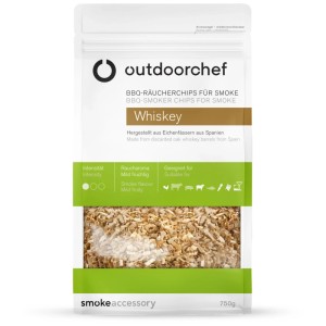 Outdoorchef Chips affumicatura Whiskey, 750g. Per barbecue e affumicatori. Aroma intenso per carne e pesce.