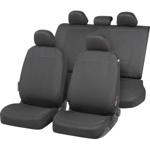 Set coprisedili auto nero 14 pezzi per interni auto.