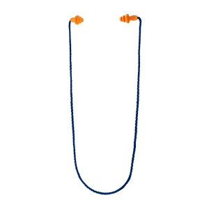 3M 1271 bouchons d'oreille avec cordon, bouchons orange avec cordon bleu.
