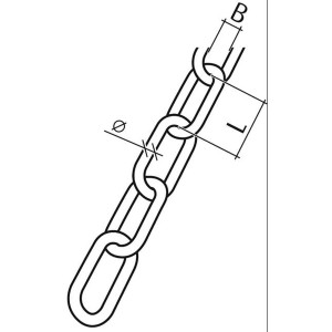 Catena in tondo di acciaio forma C Rosso Bianco Ø 6 mm /a metratura