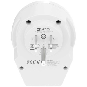 Skross® Reiseadapter World to USA mit USB-C PD, Rückansicht mit Stecker für USA.