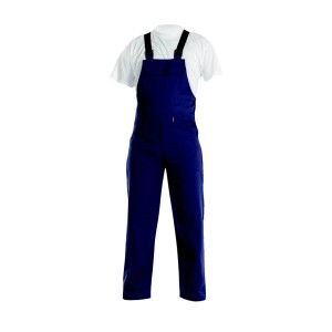 Salopette bleu foncé taille 52 en coton, catégorie vêtements de travail.