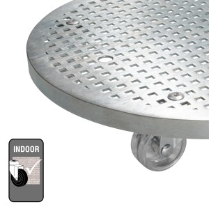 Wagner Design Sottovaso con rotelle GH 0951, Ø 30cm, sottovaso argento con ruote trasparenti.