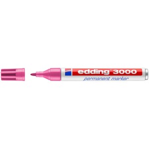 Edding 3000 Permanentmarker in Rosa mit abgenommener Kappe.