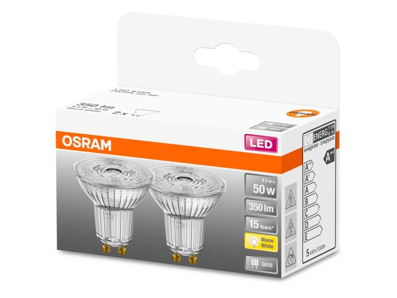 Osram Lampadina LED riflettore PAR16 GU10 Bianco caldo 80 W / 575 lm Dimm.  120