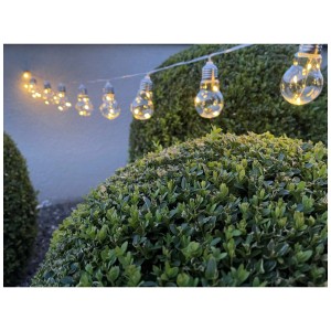 Guirlande lumineuse LED à piles avec 10 ampoules claires pour l'extérieur.