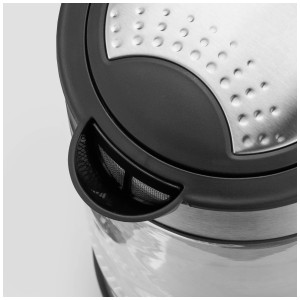 Dettaglio: bollitore Trisa Compact Boil W5669, 1.7 l, con filtro e corpo in vetro.