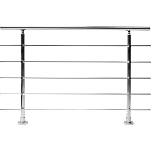 Kit de garde-corps Dieda en aluminium avec barreaux ronds horizontaux, anodisé, 100x150cm.