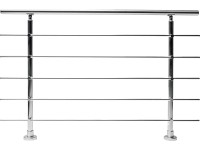 Geländerset Aluminium eloxiert / Rundstäbe waagerecht 100 x 150 cm