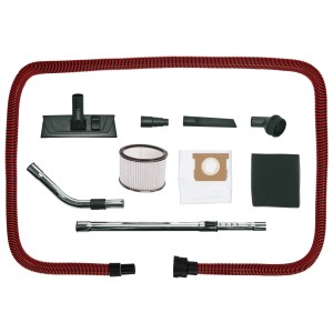 Accessoires pour aspirateur eau et poussière Einhell TE-VC 2238 : tuyau, buses, filtres et tubes d'aspiration.