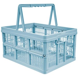 Cesto per la spesa pieghevole Keeeper Emma (18,5 l) blu chiaro con manici. Ideale per acquisti e trasporto.