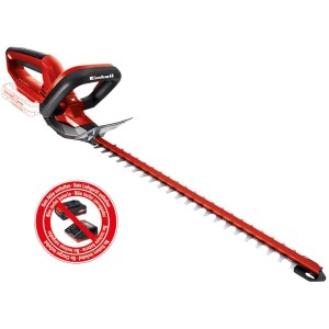 Tagliasiepi a batteria Einhell GE-CH 1846 Li (senza batteria) in rosso e nero.